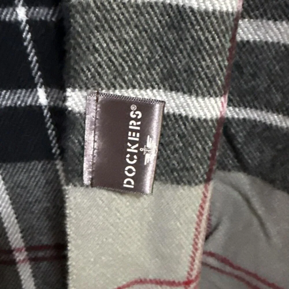 Dockers Men's Plaid Scarf Gray One Size 12x62